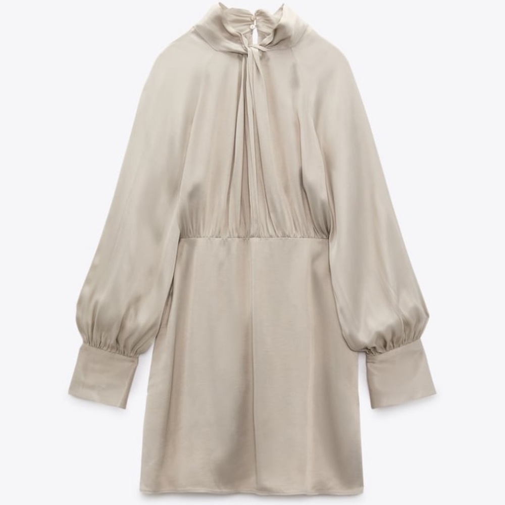 Zara Knotted Satin Effect Dress